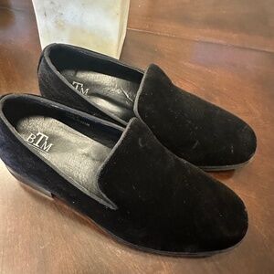 Boys Black Velvet Loafer